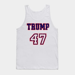 Distressed Trump 47 Republican Proud Conservative, Patriotic America First Trump 2024 Supporter Tank Top